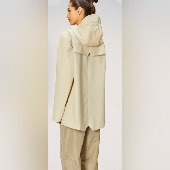 NWT Rains Hooded Jacket Cement Color Size XL - Picture 8 of 12